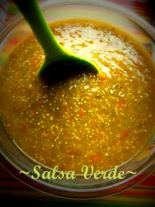 Salsa Verde with both Chile Serrano and Chile de Arbol
