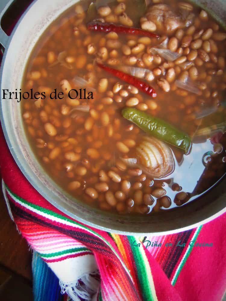 pinto beans cooked in a pot