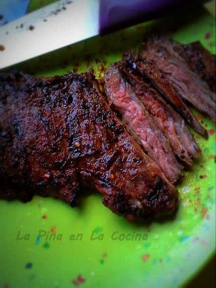 Chile Oil Marinated Grilled Flank Steak
