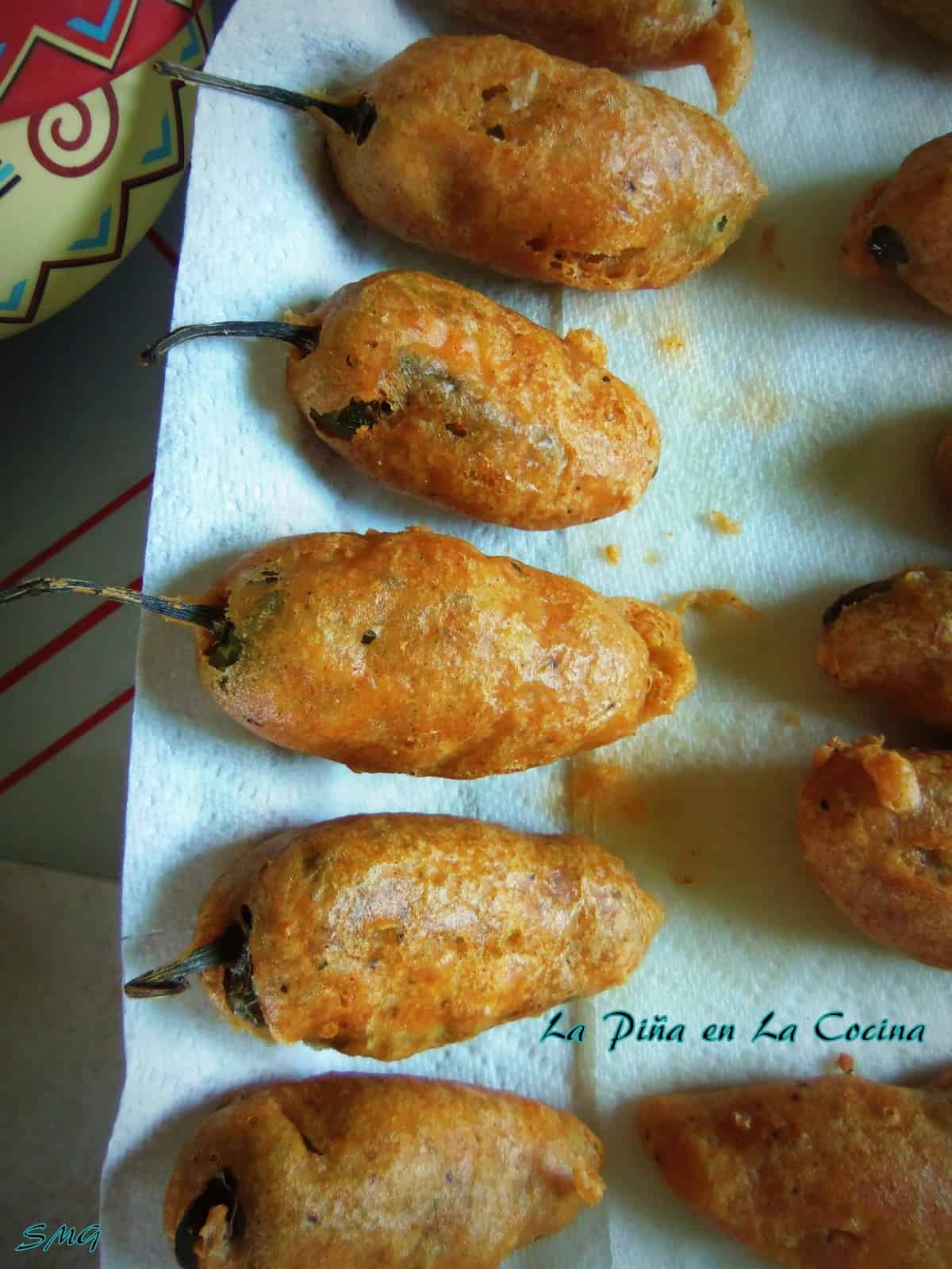 Beer Battered Poppers Stuffed with Cheese and Bacon