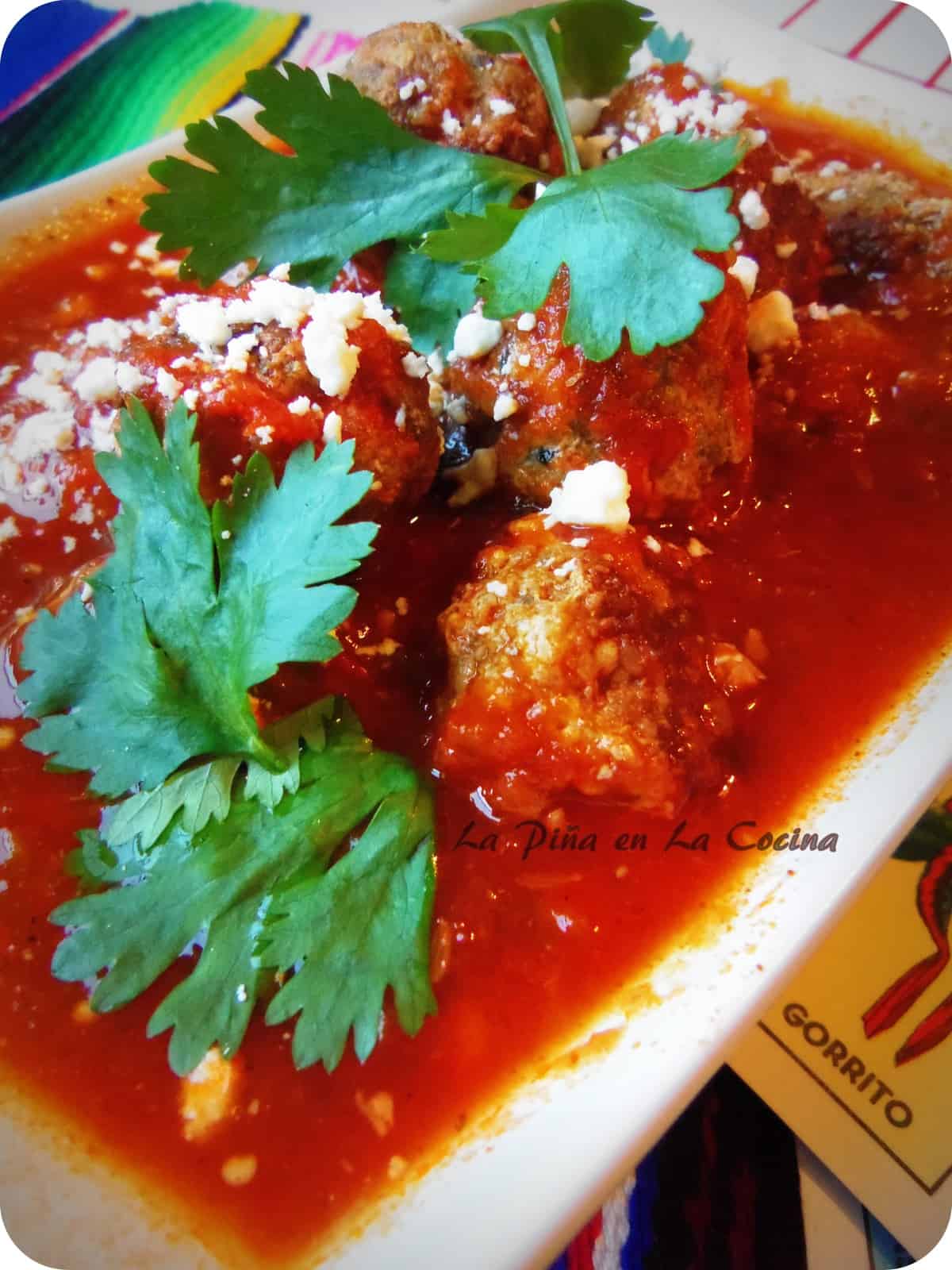 Tequila Spiked Meatballs in a Spicy Red Sauce