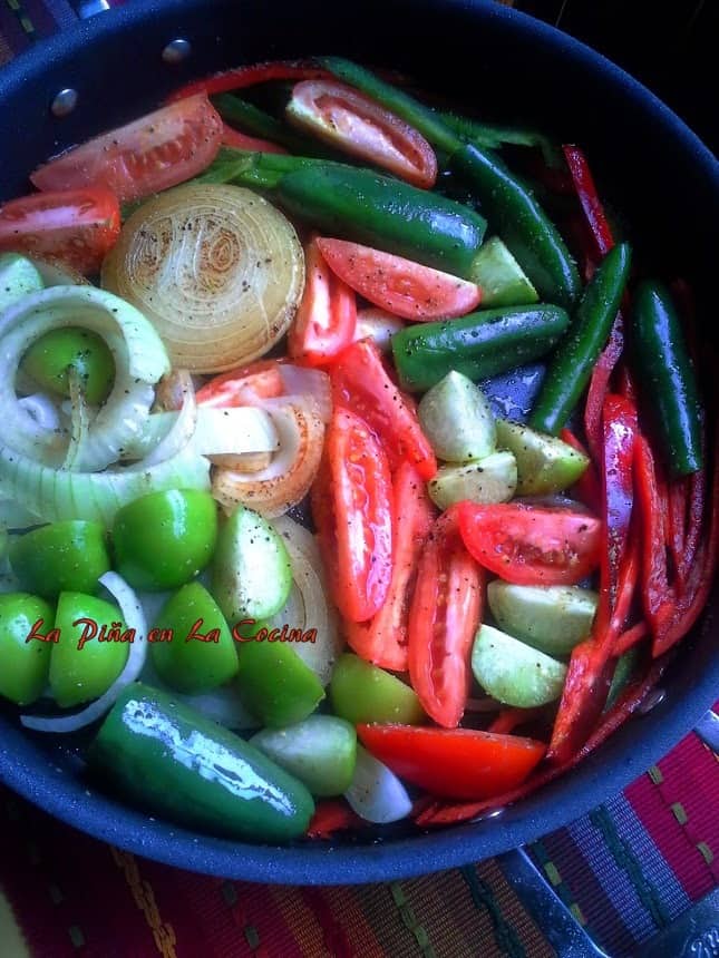 Tomatillo ,Tomato and Chile Pepper Medley That Will Become The Sauce.