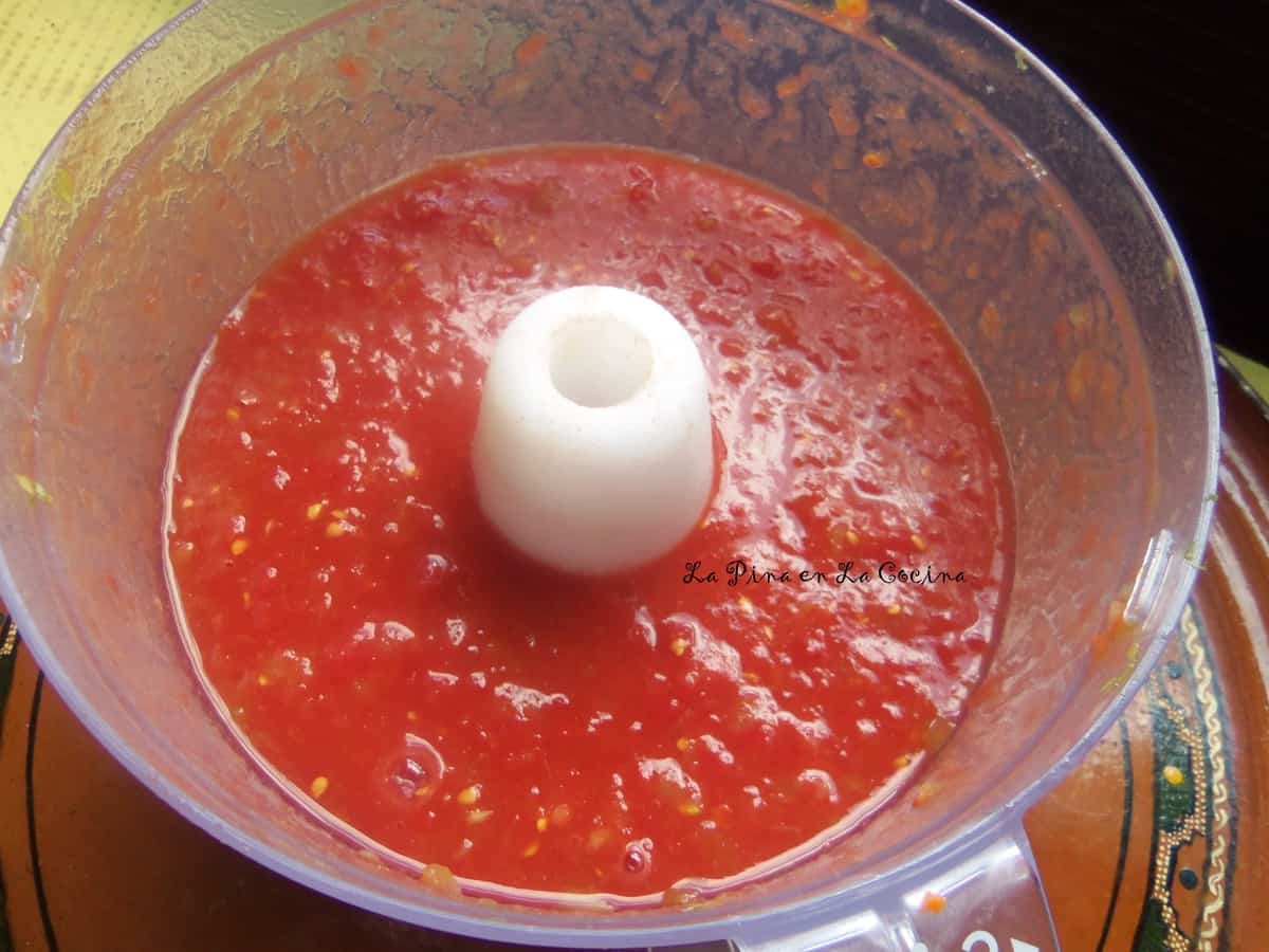 A quick pulse in the food processor will keep any you from having any lumps of tomatoes in your sauce.
