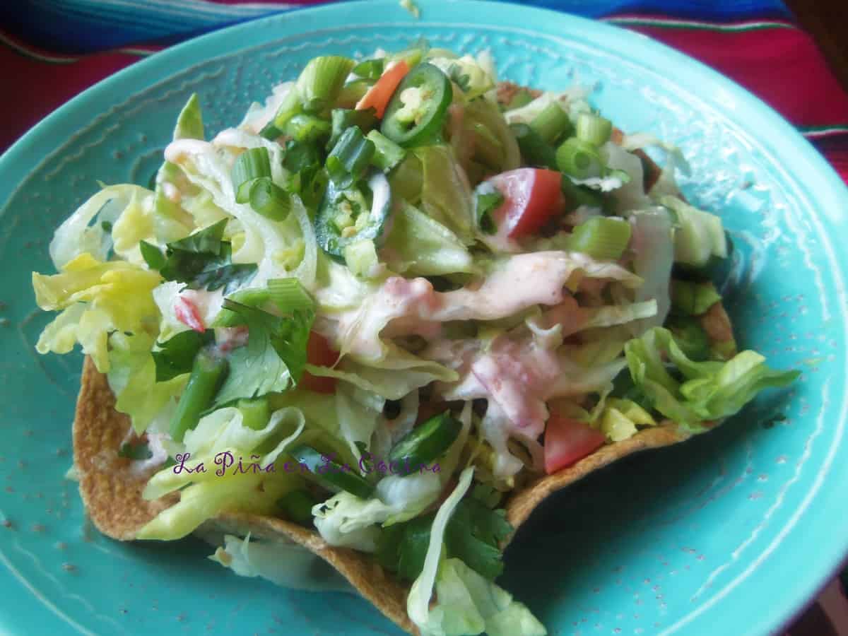 This is my version of the taco salad, lol! Or just fill with salad, very tasty!