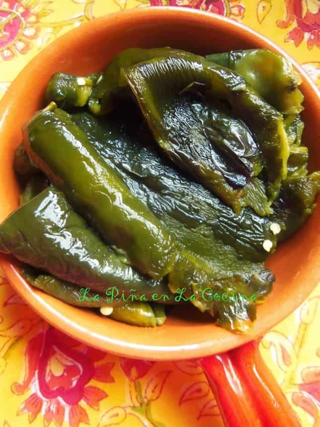 I will often roaste the poblano peppers, store them in a plastic storage bag for a few days. This will make it alot easier to peel the blistered skins off of the peppers .