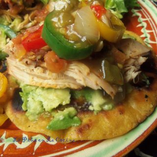 Smoked Chicken Tostadas On a Plate