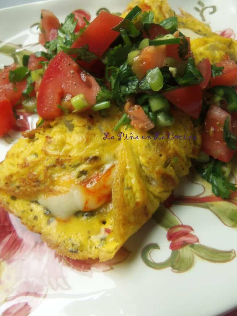 Cheese Omelet with Chimichurri and Pico de Gallo