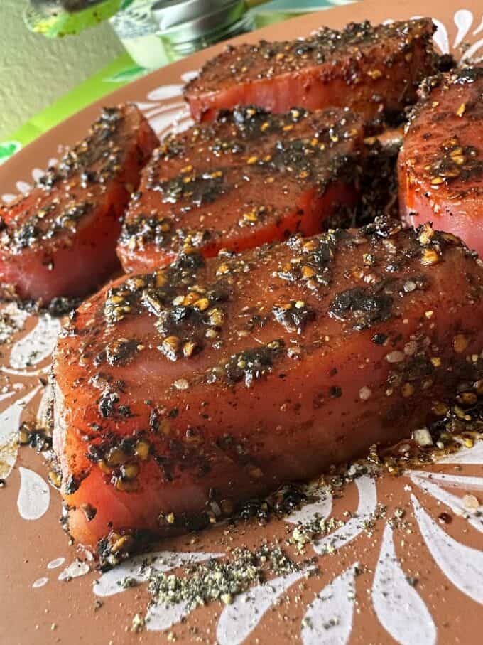 ahi tuna marinating