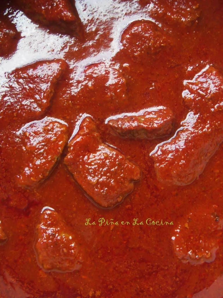 Carne Con Chile Rojo-Beef and Red Chile