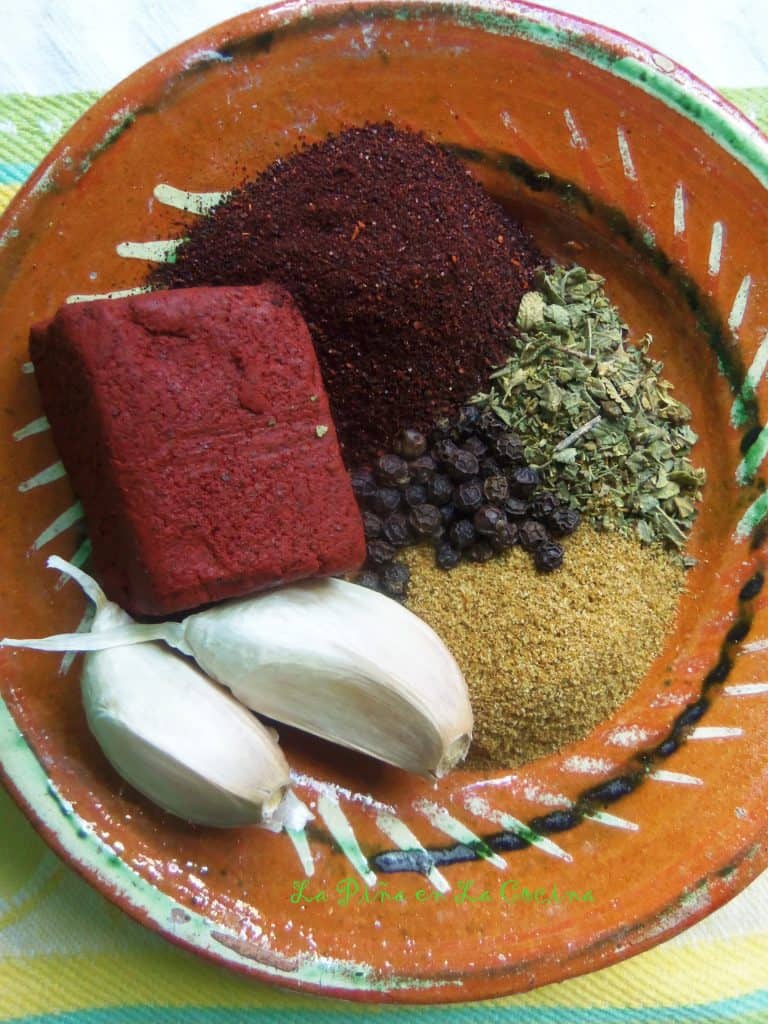 achiote and spices on a plate