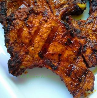 Grilled Achiote Marinated Pork Chop Close up
