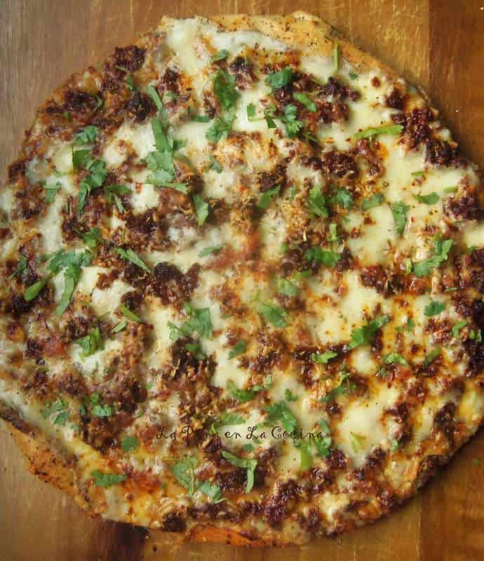 Mexican Chorizo White Pizza with Beer Dough Crust