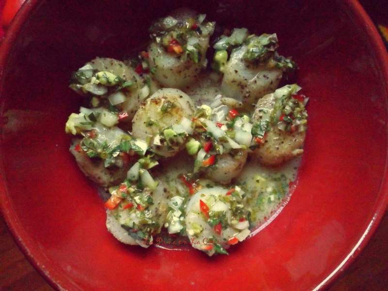 Seared Scallops with a Chimichurri-Style Sauce