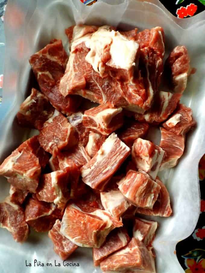 Asado de Puerco. Pork Chile Colorado . Pork Shoulder Sliced