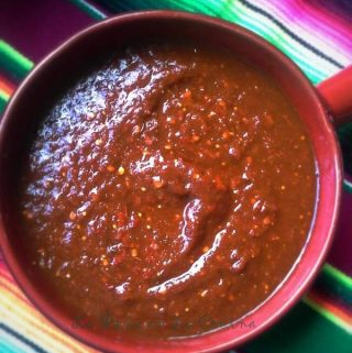top view of salsa ranchera in a bowl