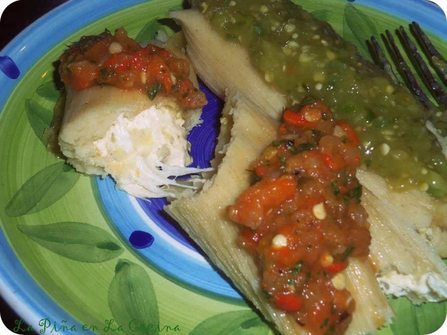 Green Chile and Cheese Tamal