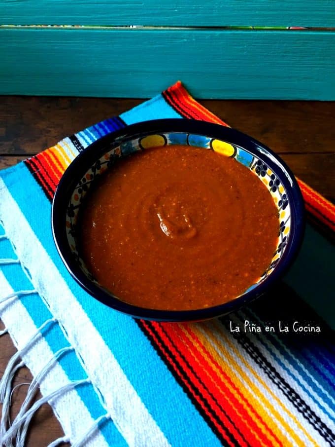 chile cascabel salsa in a bowl