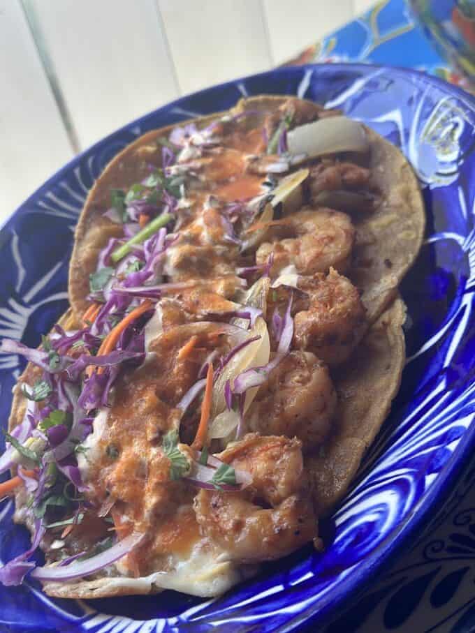 double tortilla shrimp tacos
