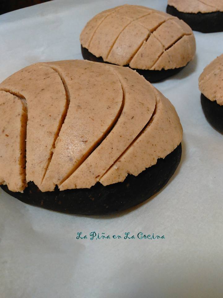 Dark Chocolate Conchas with Candy Topping Unbaked