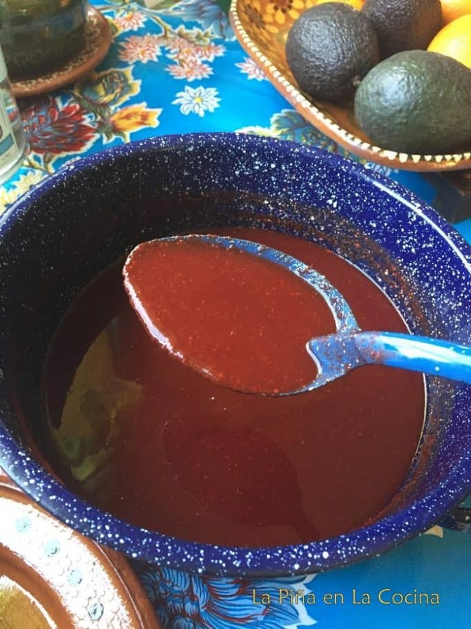 Homemade Chamoy in Pot with Spoon