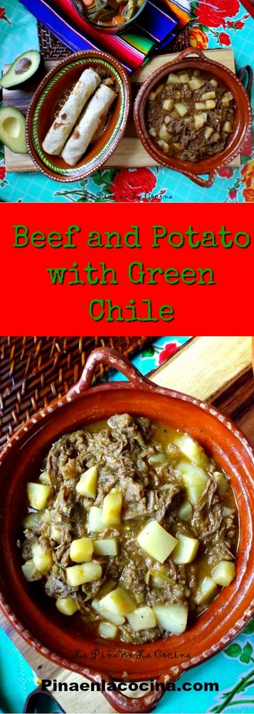 beef and potato with green chile #beef and potato #carneguisada