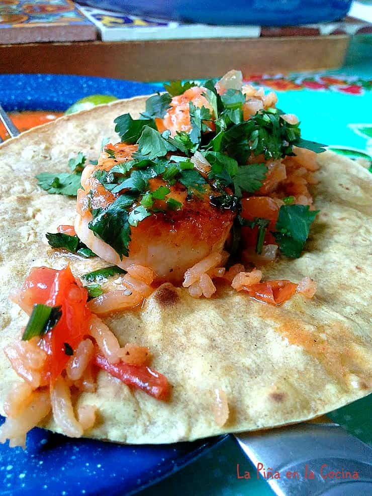 seafood taco close up