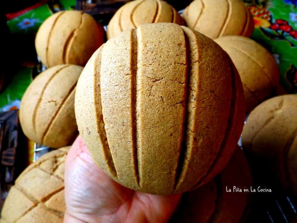 Pumpkin Bread Conchas close up