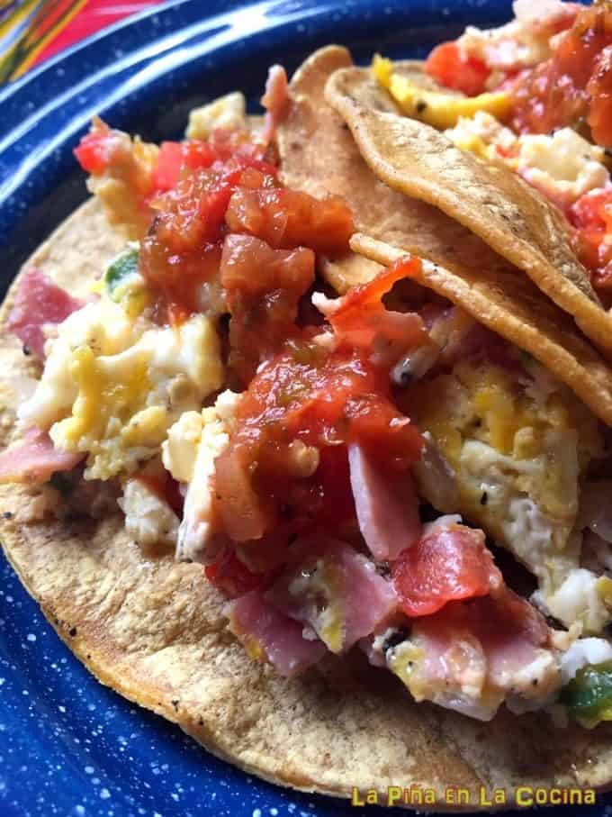 Potato and egg scramble tacos 