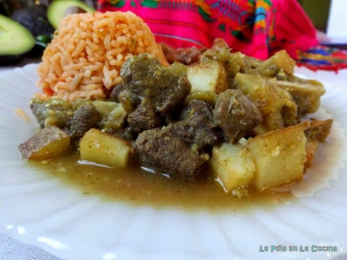 Green Chile Beef and Potato #rumbameats #AD #hispanicheritagemoth #guisados