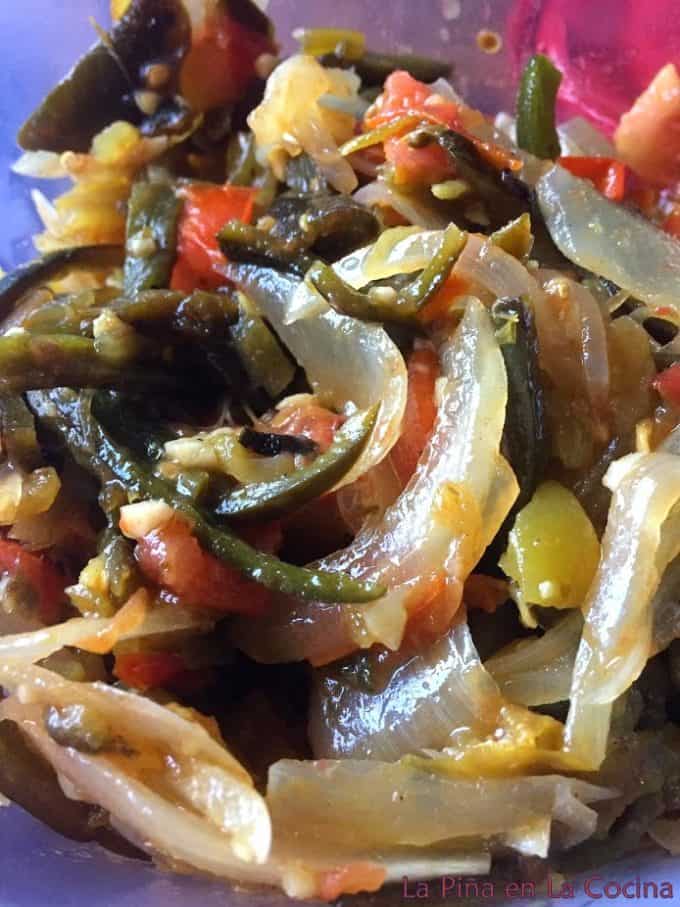 peppers, onions and tomato saute