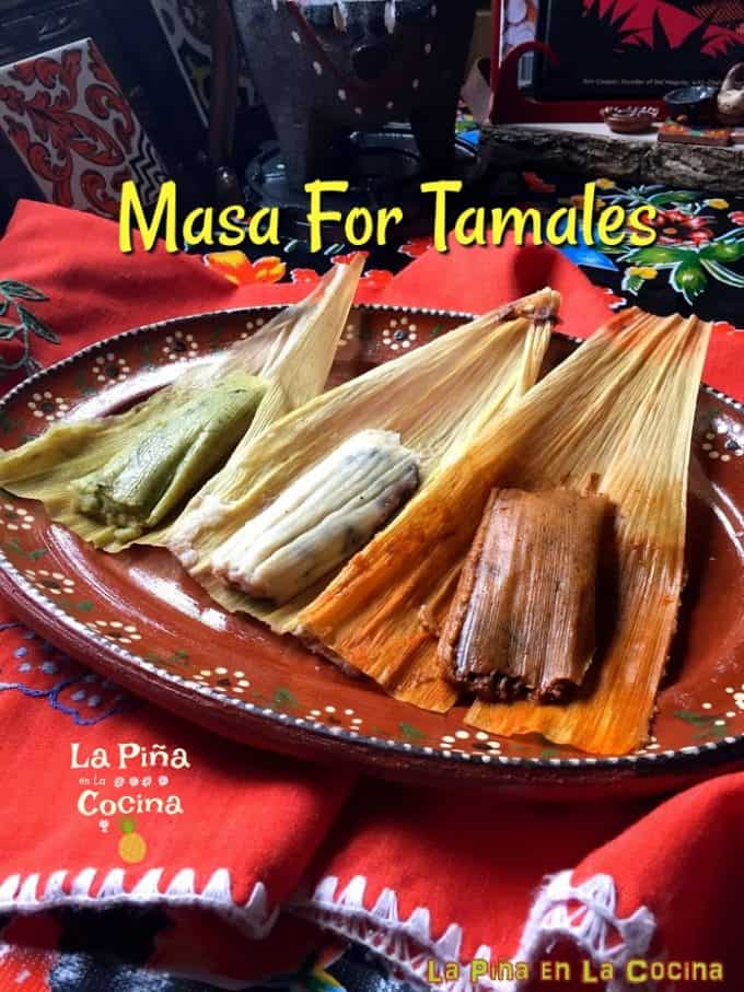 Pinterest image with header for tamales