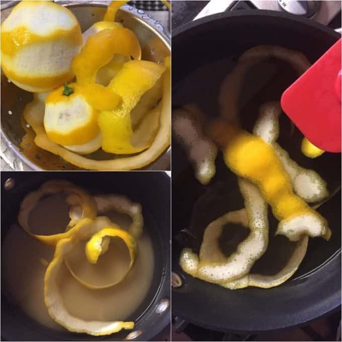 Saladito Lemon Margarita. Ingredients for preparing a lemon simple syrup.