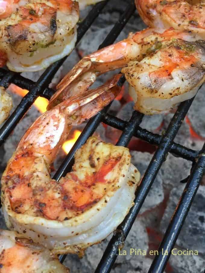Shrimp on the charcoal grill