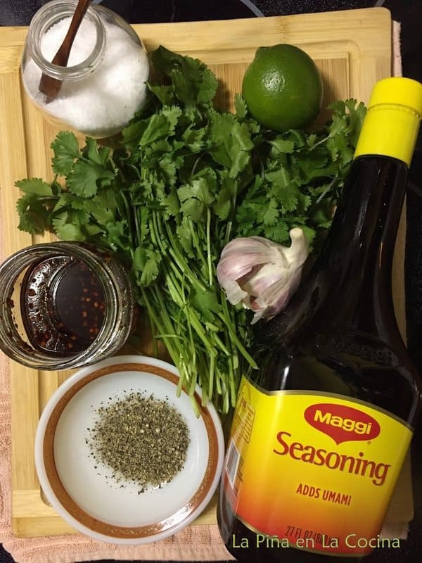 Ingredients for cilantro mojo