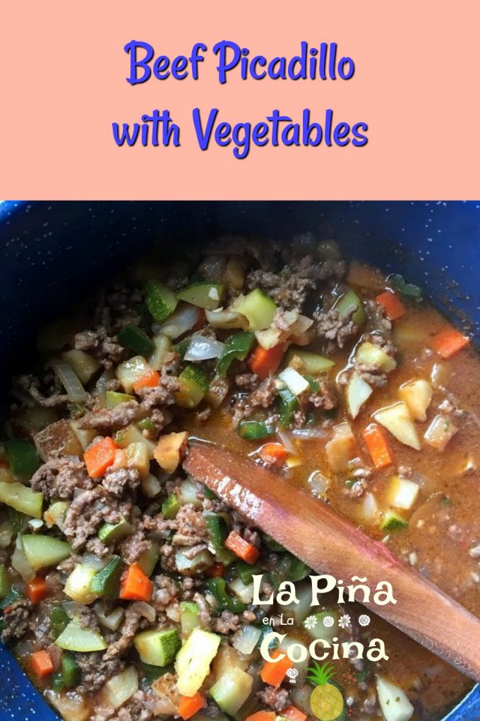 Pinterest Image of Picadillo with Vegetables