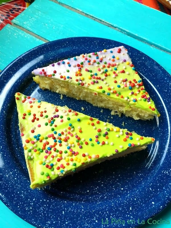 Cake sliced into triangles