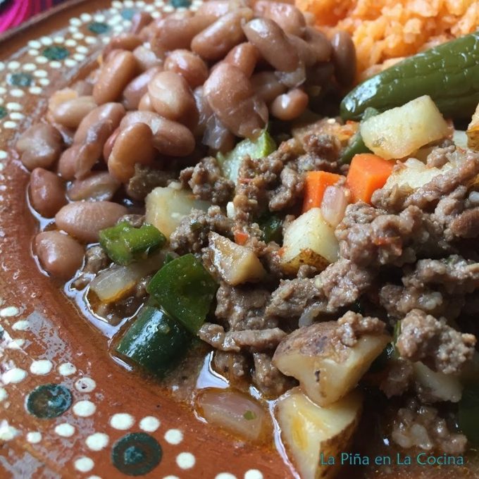 Picadillo with Vegetables close up