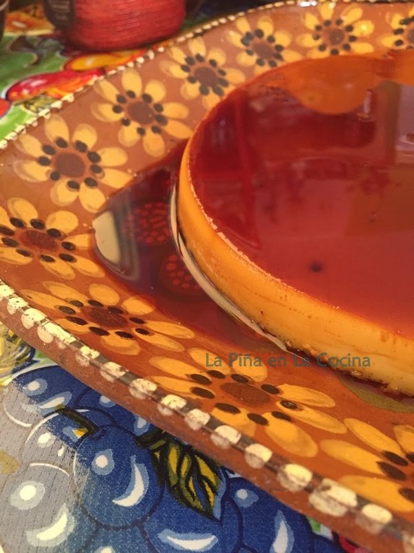 Flan on Mexican platter