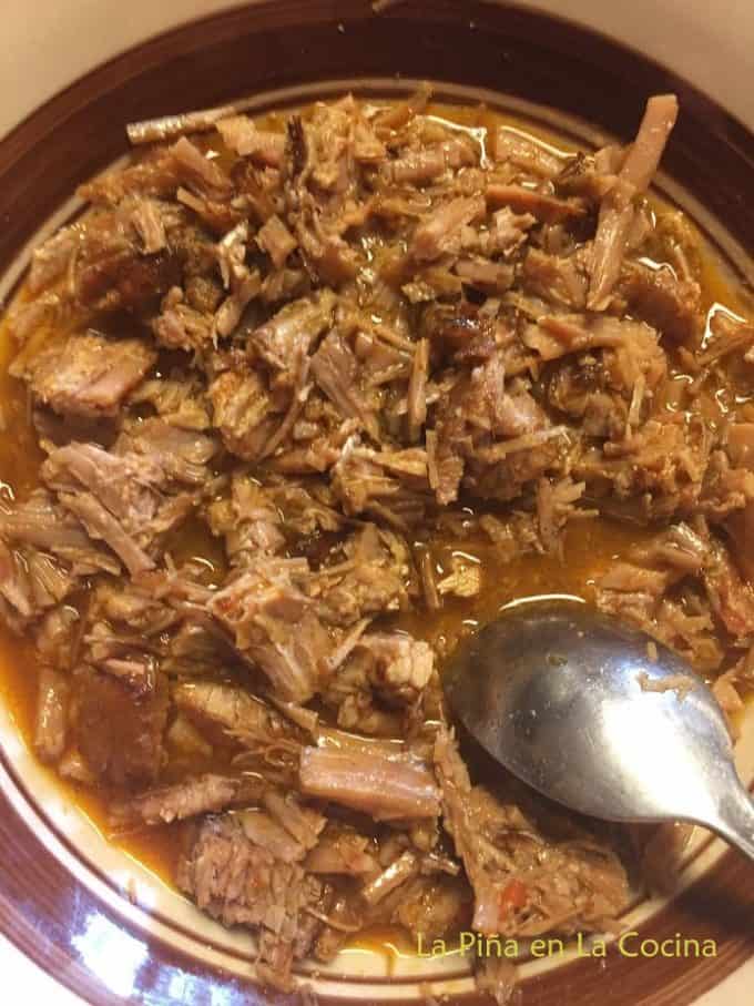 Chopped suadero meat in a bowl