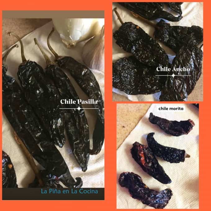 collage of dried chiles