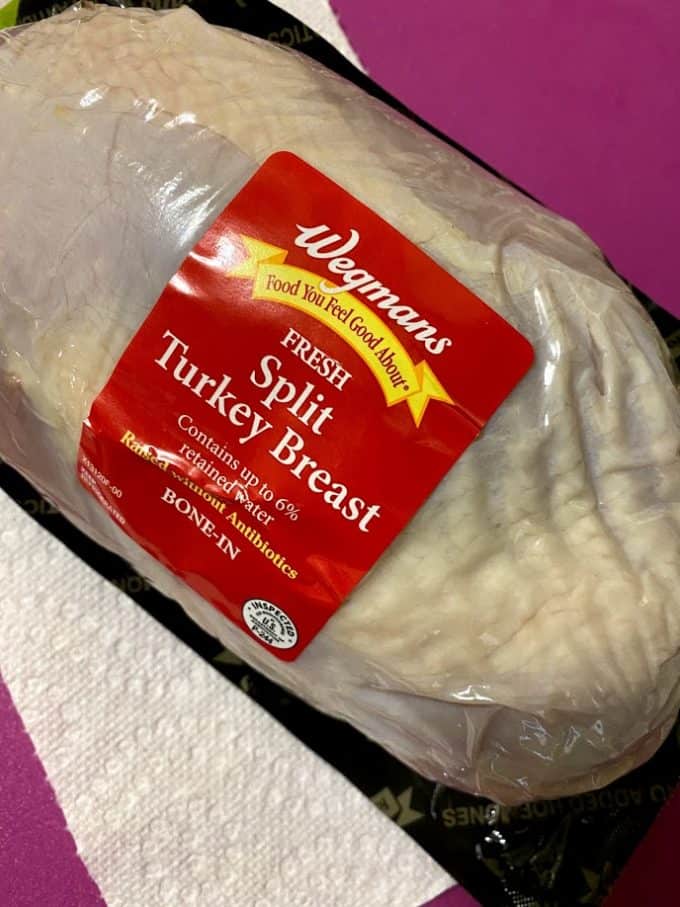 split turkey breast in the package