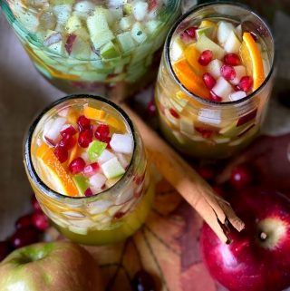 Fall sangria with pitcher