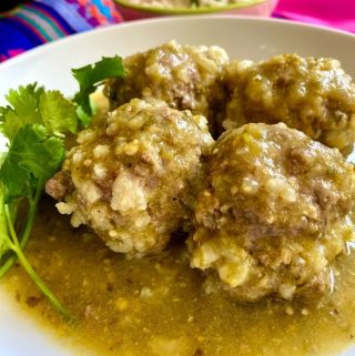 close up of Mexican meatballs