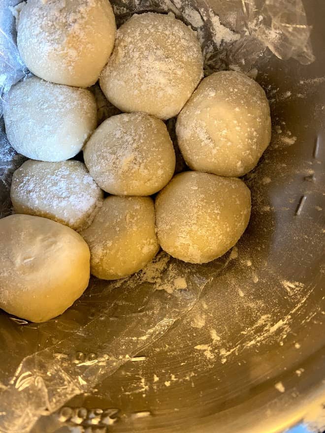 dough balls dusted with flour