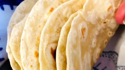 Bacon Fat Flour Tortillas close up folded