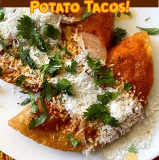 Pinterest image of potato tacos