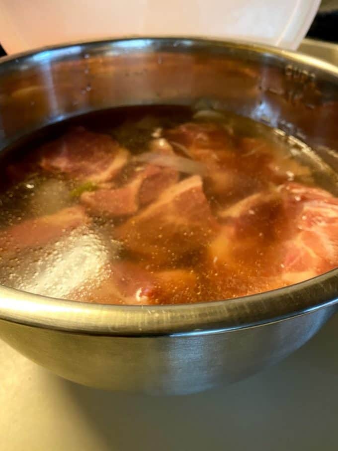 pork in the brine in a large bowl
