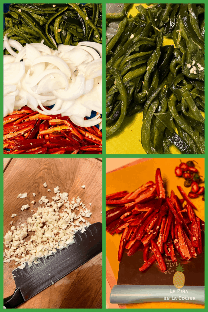 collage of fresh ingredients used to prepare the filling