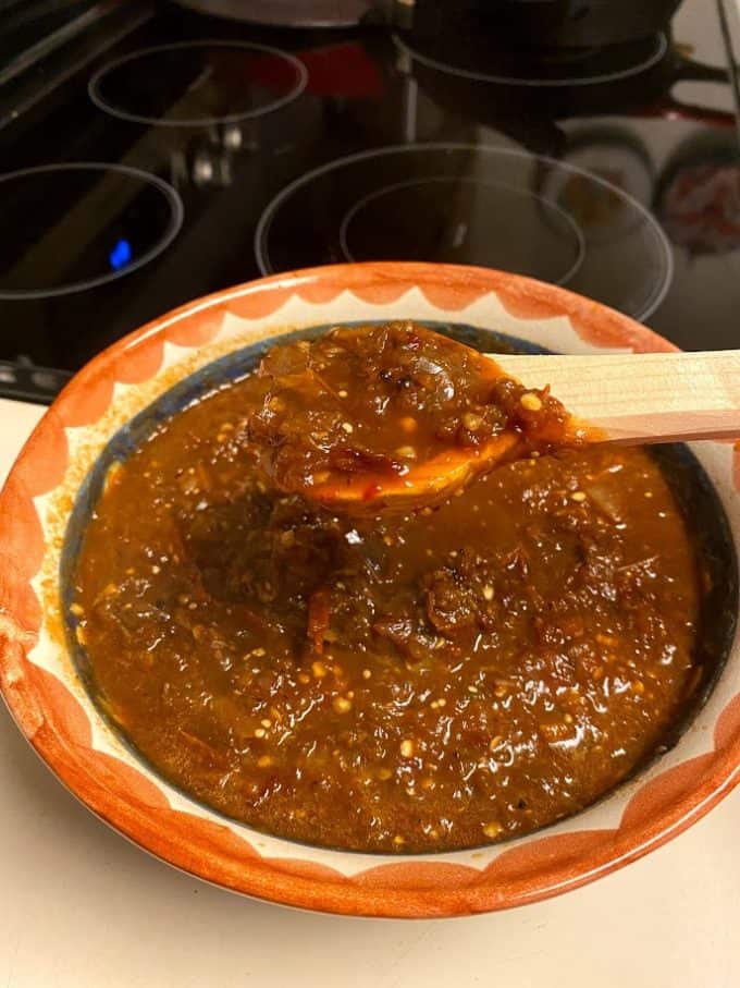 salsa borracha in serving bowl