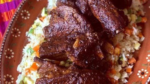 pork ribs plated